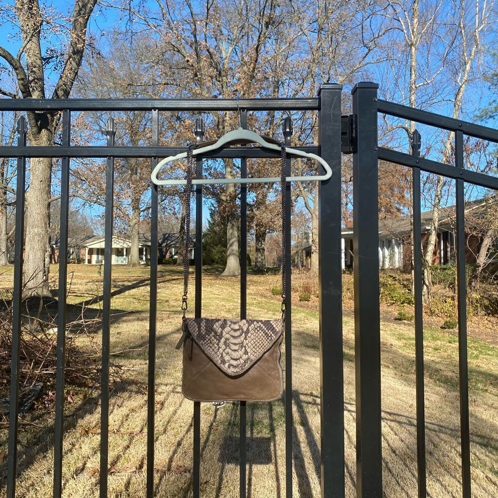 BOYY Python Embossed Leather Slash Crossbody Bag NWT - Picture 10 of 14